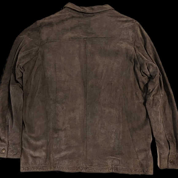 100% Suede Ash Gray Shirt Jacket M - Picture 6 of 7